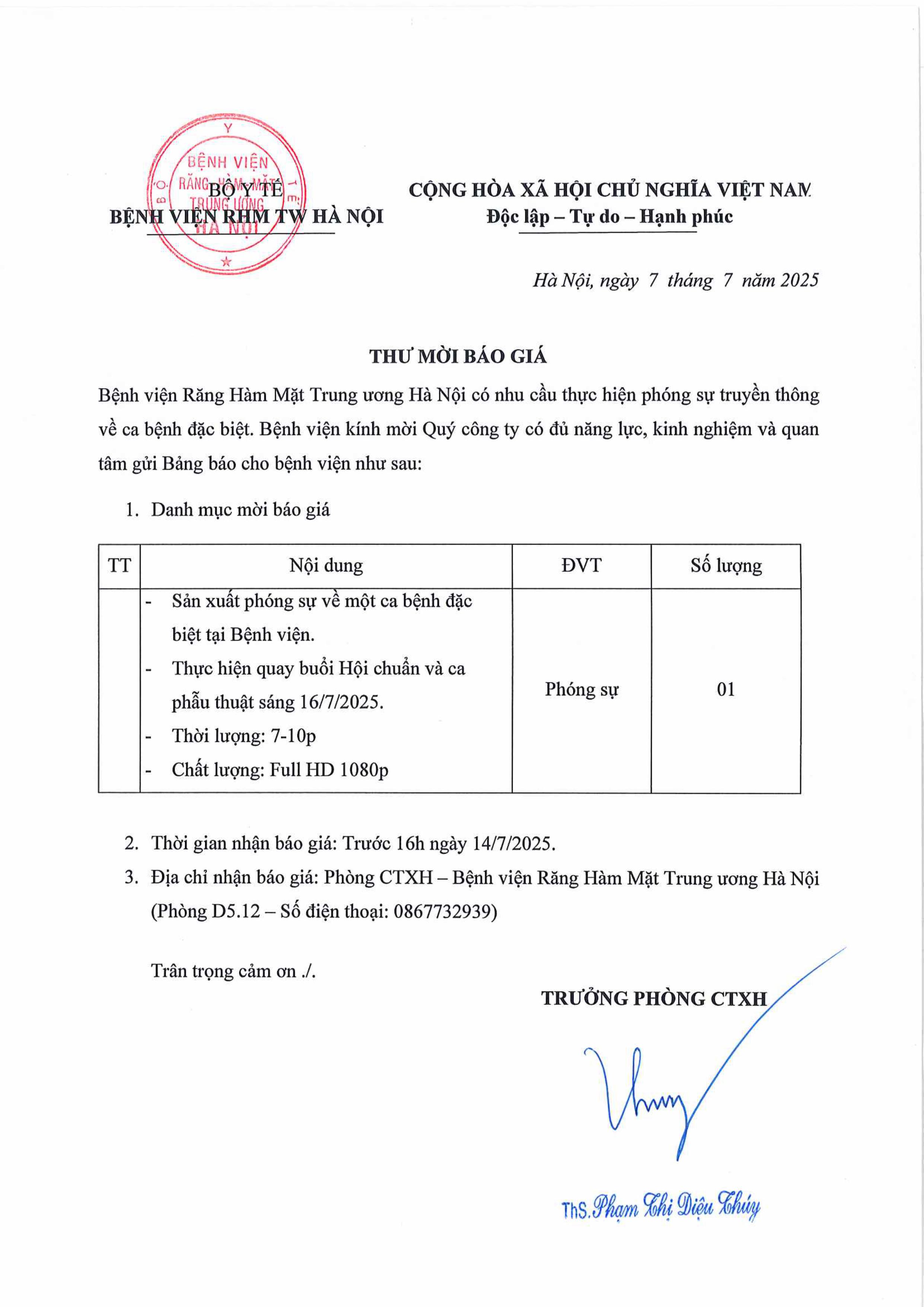 THƯ MỜI BÁO GIÁ TRUYỀN THÔNG THÁNG 7.2025